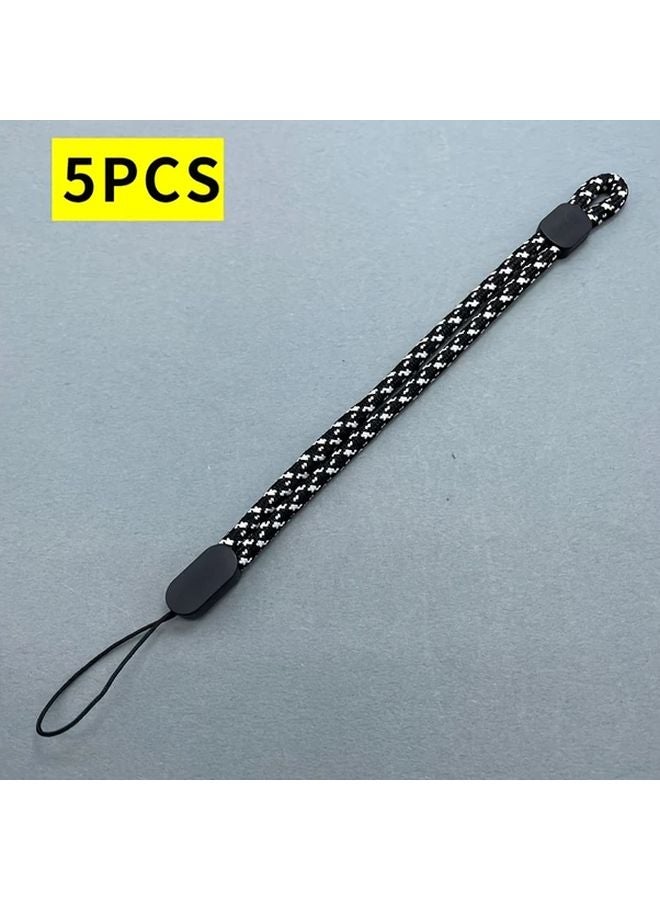 5pcs White Adjustable Elastic Wrist Lanyard For Phone Key Water Cup Anti Fall - Image 1